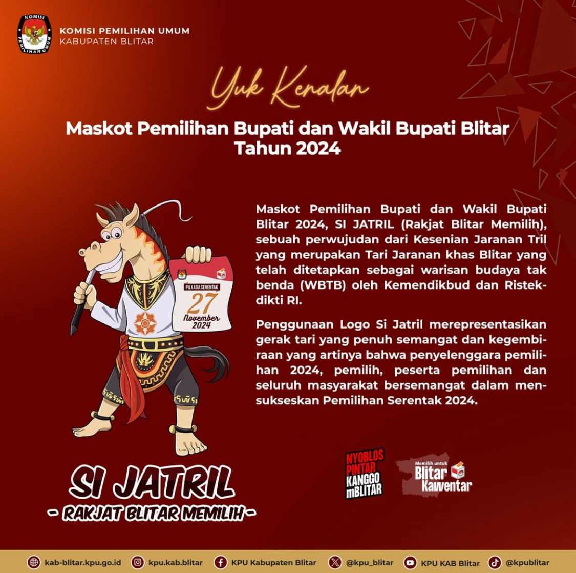 Ini Syarat Calon Kepala Daerah di Pilkada 2024, Sesuai PKPU Nomor 8 tahun 2024 Logo Pilkada Kabupaten Blitar Calon Kepala Daerah