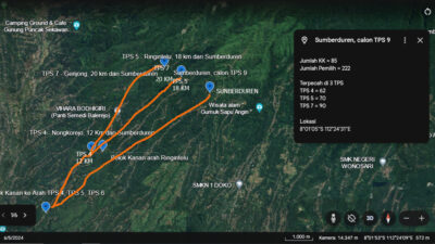Peta dusun terpencil di Kabupaten Blitar