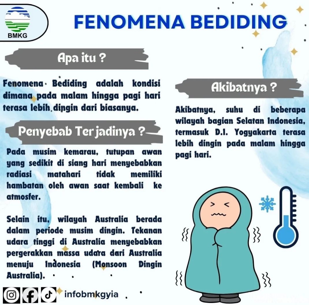 Suhu Dingin Akhir-akhir ini, Waspadai Penyakit ini Bediding Fenomena Dingin saat Musin Kemarau