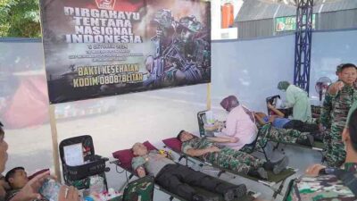 Kegiatan Bakti Kesehatan Kodim 0808/Blitar: Donor Darah Peringati HUT TNI ke-79