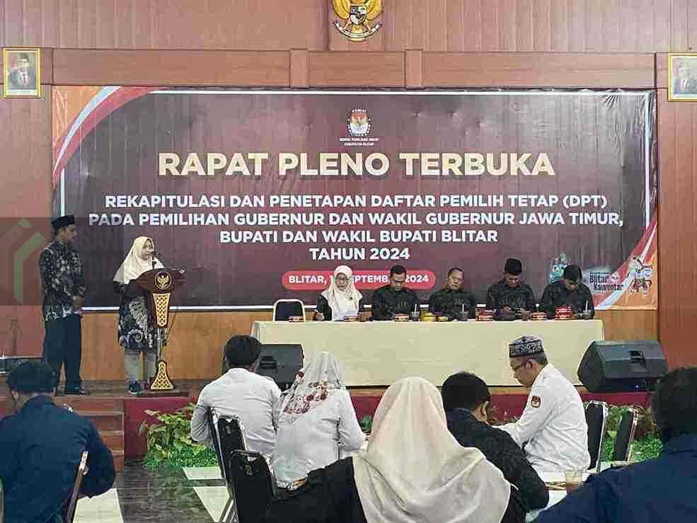 KPU Kabupaten Blitar Tetapkan Jumlah DPT Pilkada 2024, Segini Jumlahnya Rapat Pleno Penetapan Jumlah DPT Pilkada Blitar