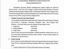 Pemkab Blitar Buka 1.188 Lowongan PPPK, Lulusan SD Punya Kesempatan, Berikut Rinciannya Pemkab Blitar Buka 1.188 Lowongan PPPK, Lulusan SD Punya Kesempatan, Berikut Rinciannya