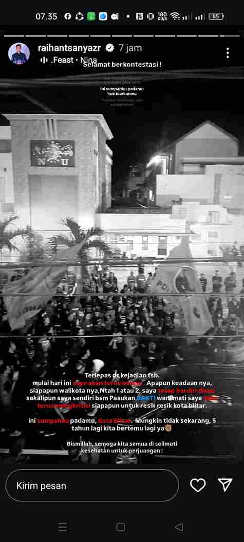 Debat Publik Pilwali Kota Blitar 2024, Uji Kedewasaan Pendukung Paslon Pendukung Paslon Walikota Blitar nomor 1