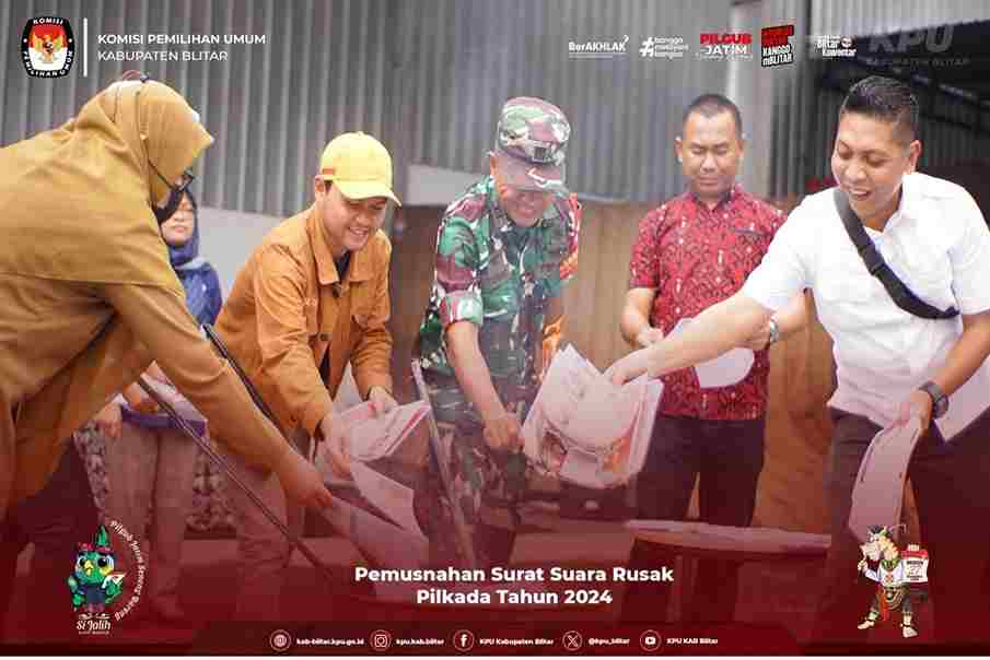 Jauh Panggang dari Api, KPU Kabupaten Blitar Tak Mampu Penuhi Target Partisipasi Masyarakat di Pilkada 2024 KPU Kabupaten Blitar Memusnahkan Surat Suara Rusak