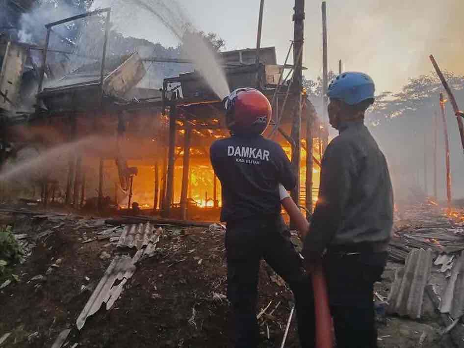 Kebakaran Lahap 6 Kandang Ayam Warga Ngrejo 120 Ribu Ayam Hangus Kerugian Rp 10 Miliar Kandang Ayam Pedaging Milik Suprapto Warga Desa Ngrejo, Kecamatan Bakung Ludes Terbakar