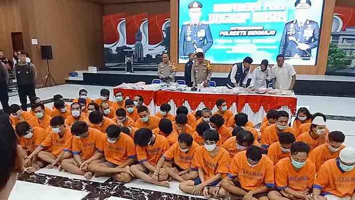 Sat Reskoba Polres Sidoarjo Mengamankan 134 Tersangka Kasus Narkoba