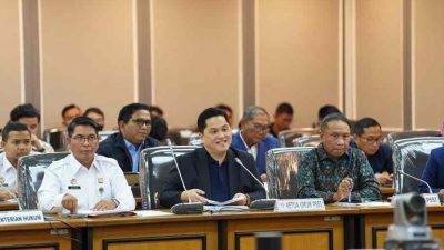 Ketum PSSI Erick Thohir Mengikuti Sidang Komisi XIII DPR RI
