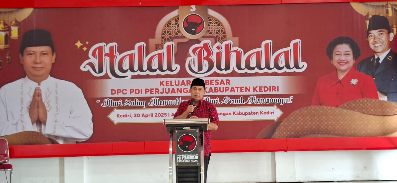 DPC PDI P Kabupaten Kediri Gelar Halal Bihalal Pererat Silaturahmi dan Soliditas Ketua DPC PDI P Kabupaten Kediri Murdi Hartono