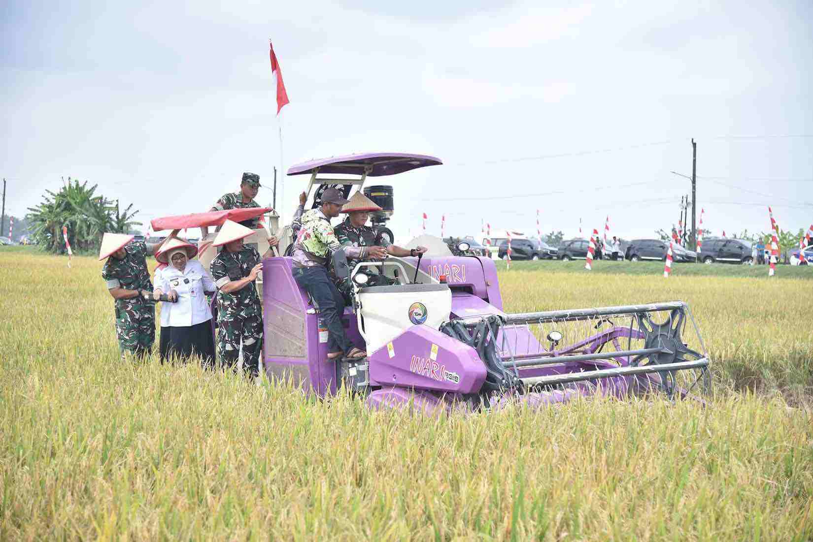 Kodam IV Diponegoro Menggunakan Alat Modern saat Panen Raya di Kebumen