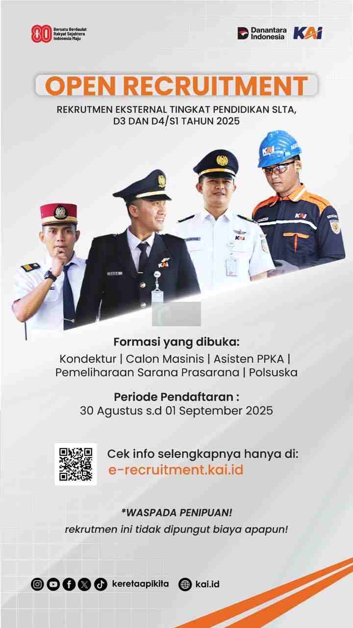 Recruitment Lowongan Pekerjaan PT KAI