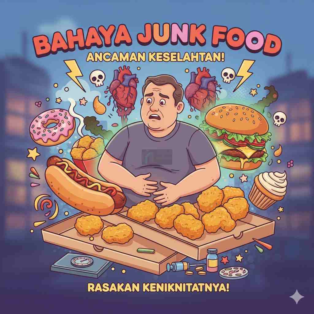 Ini Bahaya Junk Food, Dinkes Kota Blitar Ingatkan Bahaya untuk Remaja Putri Bahaya Junk Food Ilustrasi Gemini