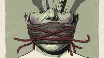 Ilustrasi Mulut Dibungkam Gimini