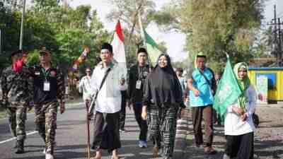 Warga NU di Loano Purworejo Jalan Kali 20 km, Penuhi Nazar Bangun MWC dari Iuran Warga NU Kecamatan Loano Kabupaten Purworejo Jalan Kaki