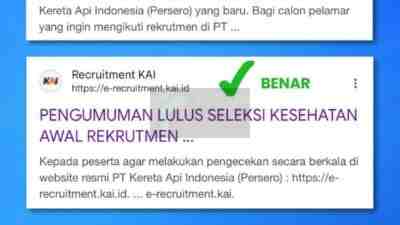 Waspada Situs Rekrutmen Karyawan KAI Palsu