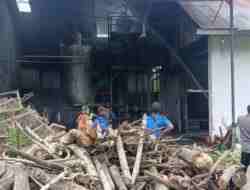Pabrik Triplek di Blitar Terbakar akibat Oli Tumpah dari Mesin Boiler