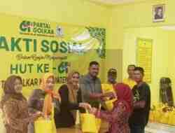 HUT Golkar ke-61, Dua Hari Berturut-turut DPD Golkar Kabupaten Bagikan Ratusan Paket Sembako untuk Warga