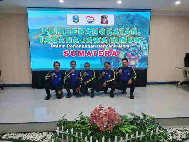 Lima Anggota Tagana dan Perdam Kabupaten Blitar Diberangkatkan ke Aceh