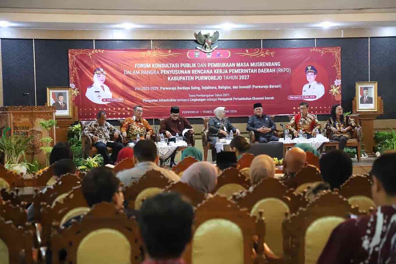 Bupati Purworejo Hj Yuli Hastut SH saat Membuka Konsultasi Publik dan Musrenbang Kabupaten Purworejo