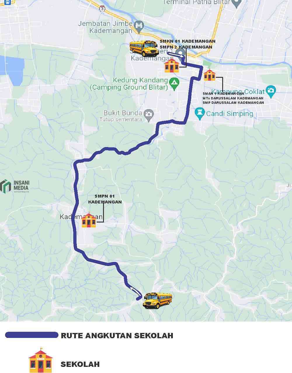Pelajar dari Blitar Selatan Bisa Manfaatkan Bus Sekolah Bang Anjar, Rute Gawang-Kademangan Rute Bang Anjar Bus Angkutan Khusus Pelajar di Blitar Selatan