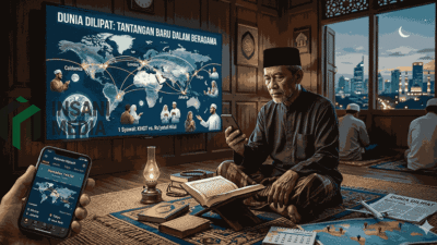 Ilustrasi Dunia dalam Gengaman Gawai HP