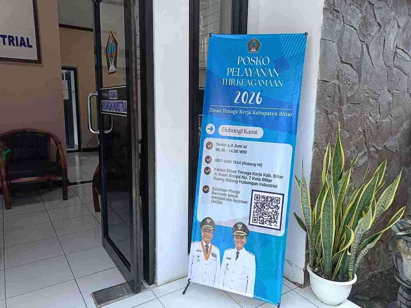 Disnaker Kabupaten Blitar Buka Posko Layanan THR 2026 Kantor Disnaker Kabupaten Blitar