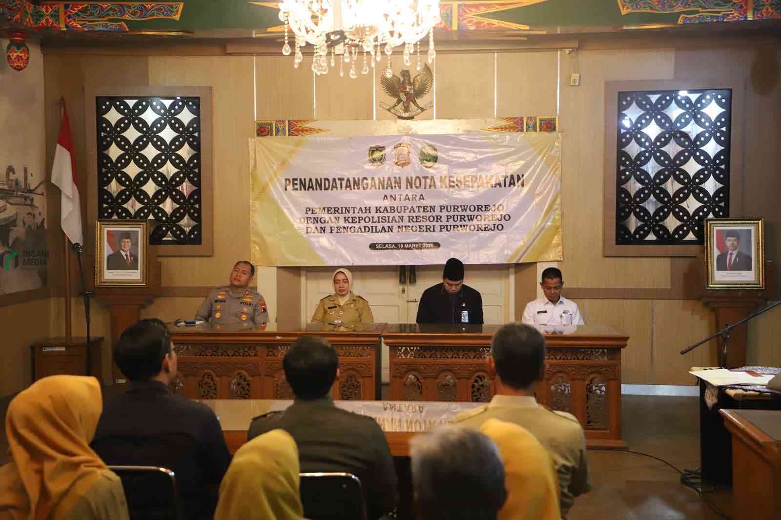 Penandatanganan Sinergitas Antara Pemkab Purworejo PN Purworejo dan Polres Purworejo