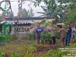 Polisi dan BPBD Sigap Tangani Pohon Tumbang Timpa Rumah di Gandusari