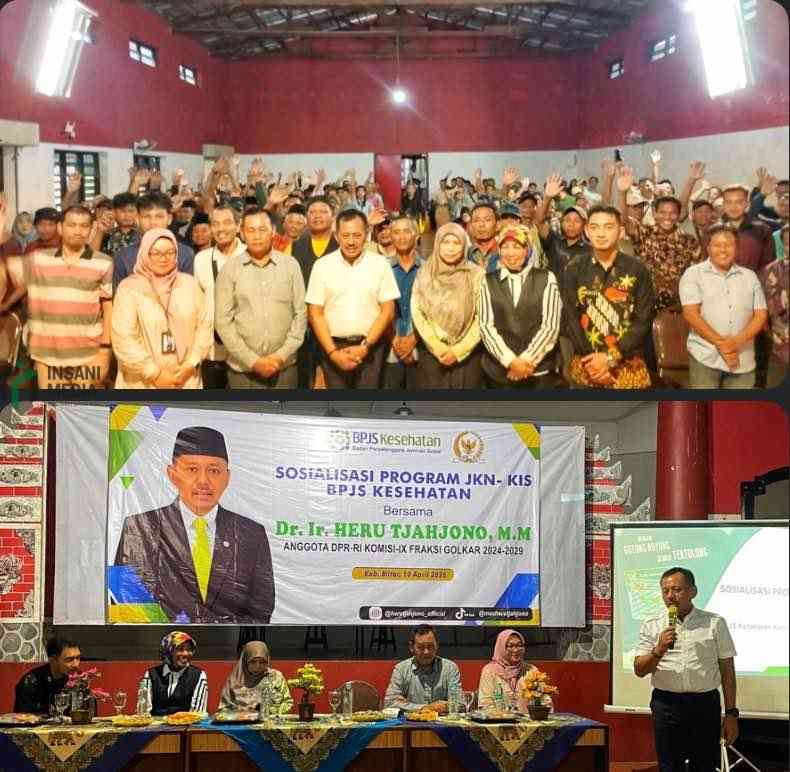 Anggota Komisi IX DPR RI Fraksi Golkar Heru Tjahjono Sosialisasi JKN KIS di Kecamatan Wlingi Kabupaten Blitar