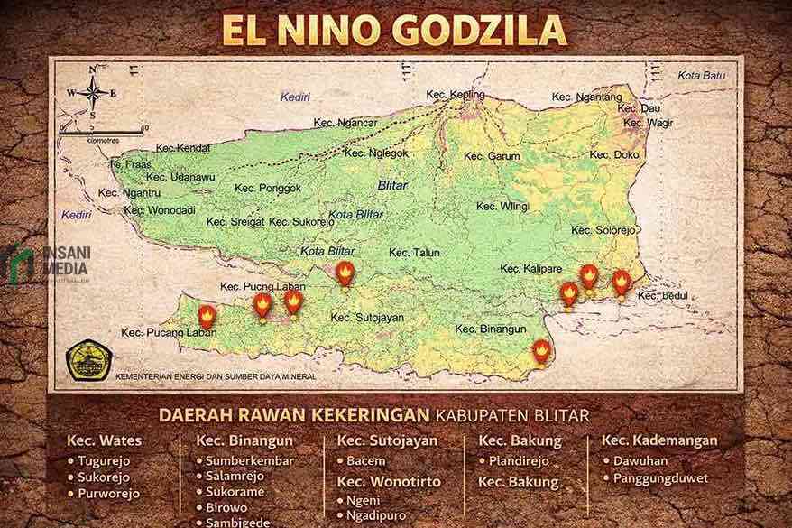 El Nino “Godzilla” Ancam 23 Desa, BPBD Kabupaten Blitar Siaga Kekeringan El Nino Godzilla