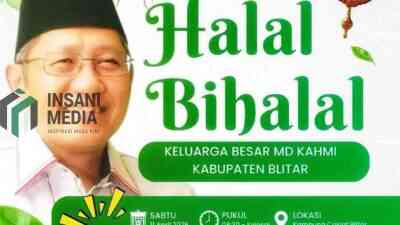 Flyer Halal Bihalal KAHMI Blitar akan Dihadiri Mantan Ketum PB HMI Periode 1997 1999 Anas Urbaningrum