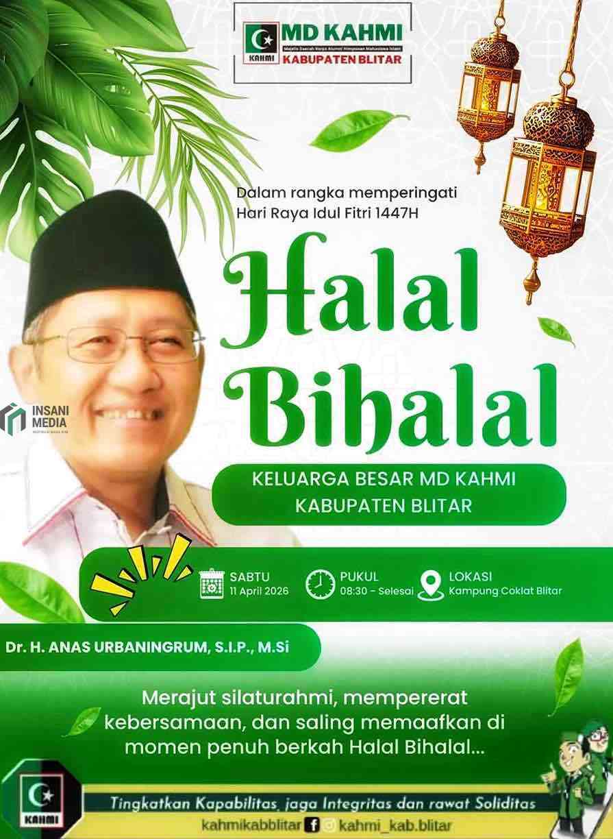 KAHMI Blitar akan Gelar Halalbihalal di Kampung Coklat, Kanda Anas Urbaningrum Rencana Hadir Flyer Halal Bihalal KAHMI Blitar akan Dihadiri Mantan Ketum PB HMI Periode 1997 1999 Anas Urbaningrum