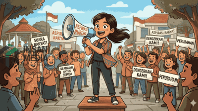 Ilustrasi Orang Menyampaikan Aspirasi