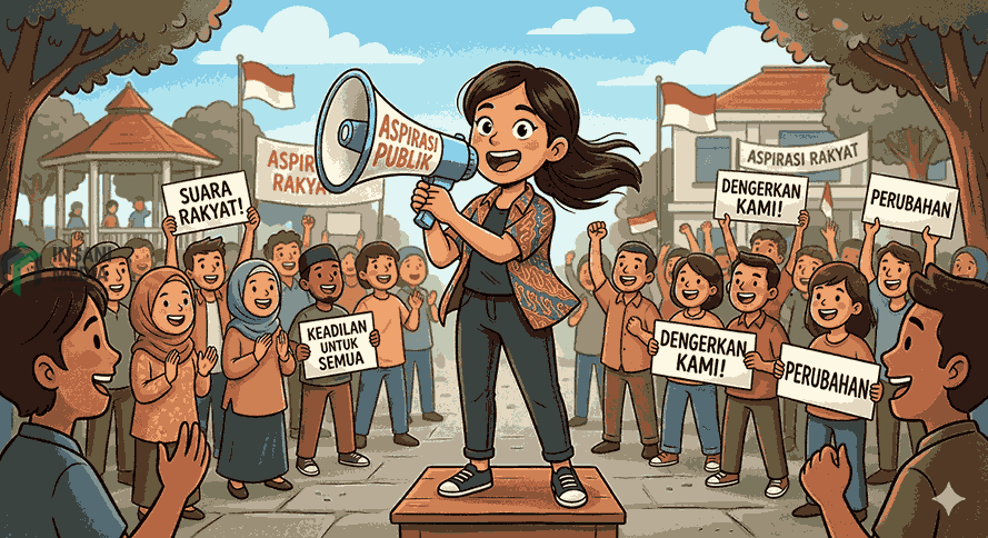 Ilustrasi Orang Menyampaikan Aspirasi