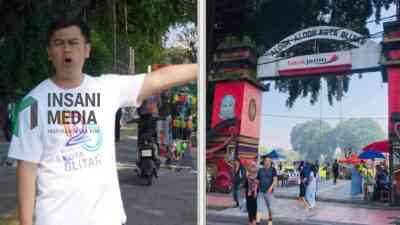 Wali Kota Blitar Syauqul Muhibbin ikut Tren Mereview Alun Alun Kota Blitar