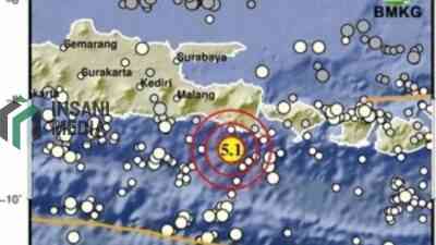 Titik Lokasi Gempa di Tenggara Jember