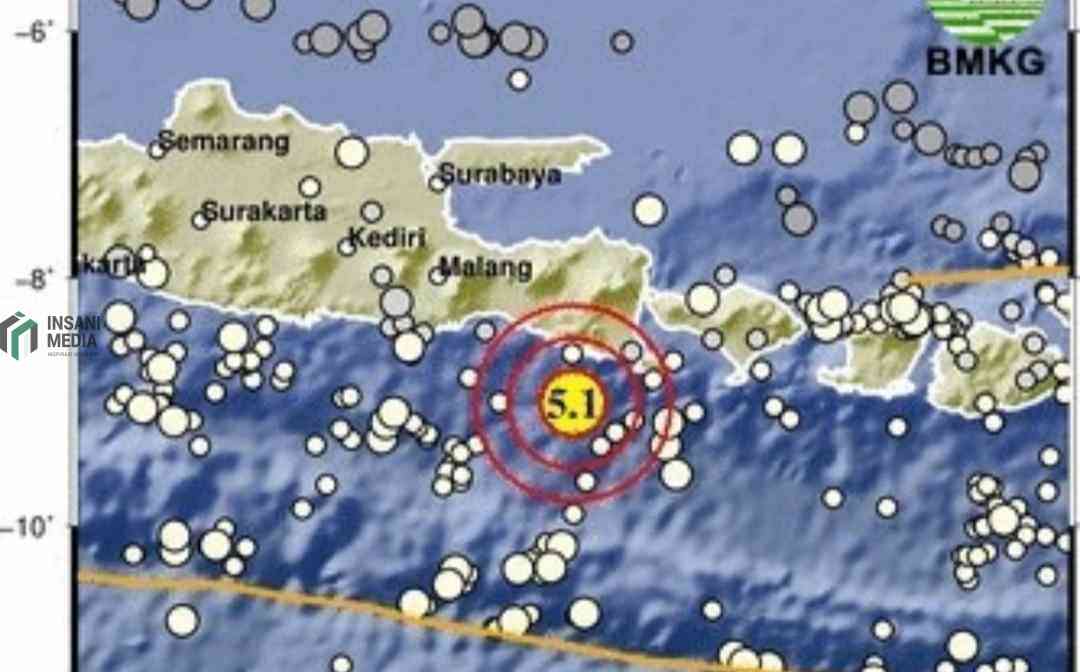 Titik Lokasi Gempa di Tenggara Jember
