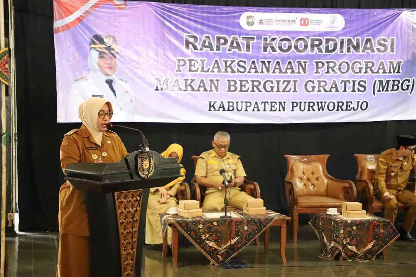 Pemerintah Kabupaten Purworejo menggelar rapat koordinasi pelaksanaan Program Makan Bergizi Gratis MBG di Pendopo Kabupaten Purworejo