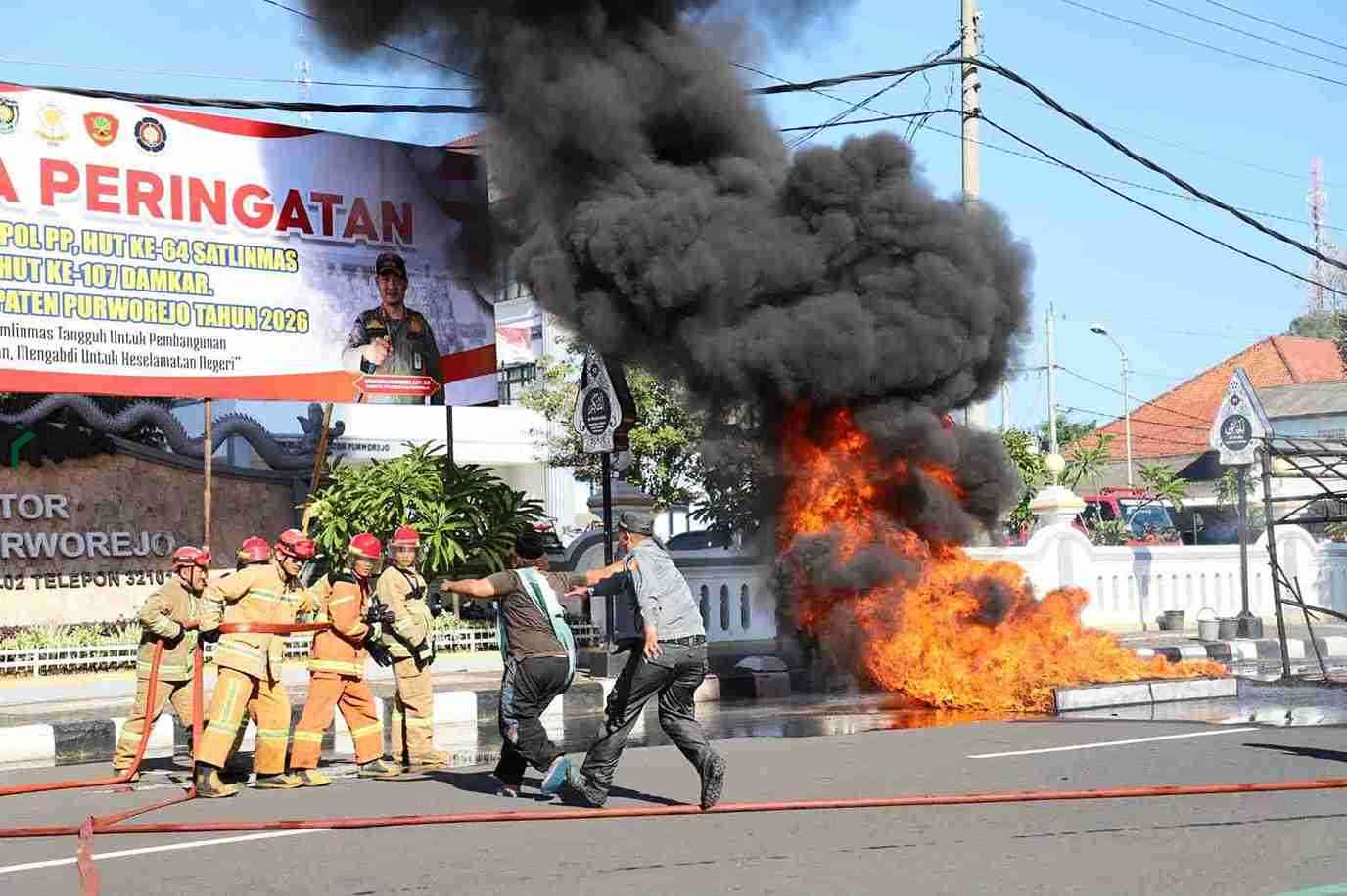 Perayaan HUT Satpol PP Satlinmas dan Damkar di Kabupaten Purworejo