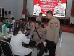 Polres Blitar Gelar Pemeriksaan Kesehatan Sambut HUT Bhayangkara ke-80