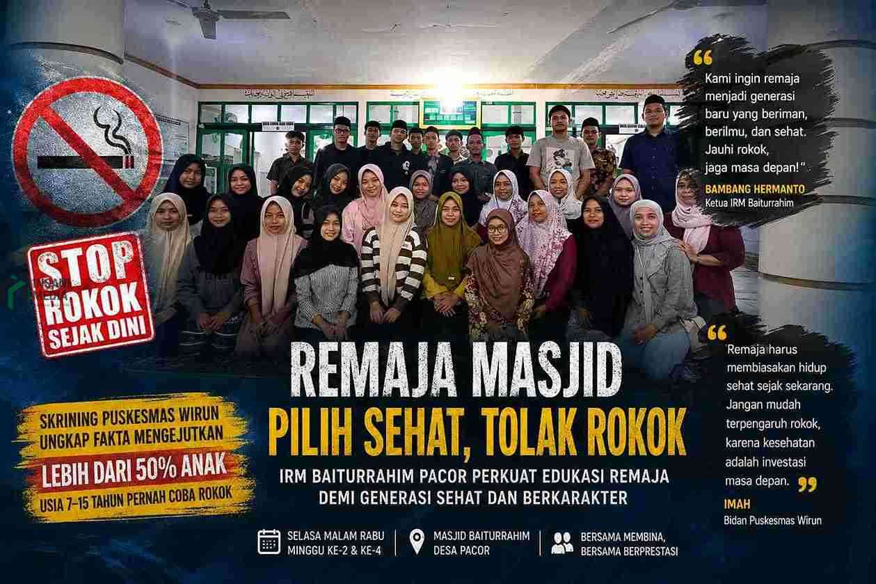 IRM Baiturrahim Pacor Bekali Remaja Edukasi Gaya Hidup Sehat dan Bahaya Rokok Ikatan Remaja Masjid Baiturrahim Desa Pacor Kecamatan Kutoarjo Kabupaten Purworejo Ajak remaja Gaya Hidup Sehat dan Bahaya Rokok