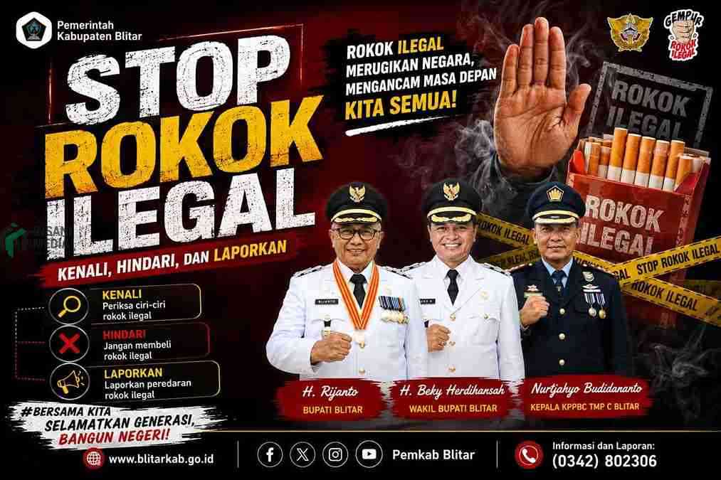Satpol PP Kabupaten Blitar Terima Dukungan DBHCHT Rp487,25 Juta untuk Optimalisasi Penegakan Hukum Pemkab Blitar Bupati dan Wakil Bupati Stop Rokok Ilegal