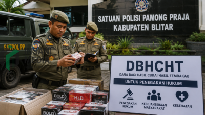 Satpol PP Kabupaten Blitar Terima Dukungan DBHCHT Rp487,25 Juta untuk Optimalisasi Penegakan Hukum