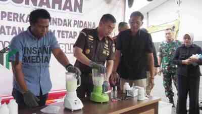 Kejari Blitar Memusnahkan Narkoba Jenis Pil Dobel L Sabu hingga Ganja