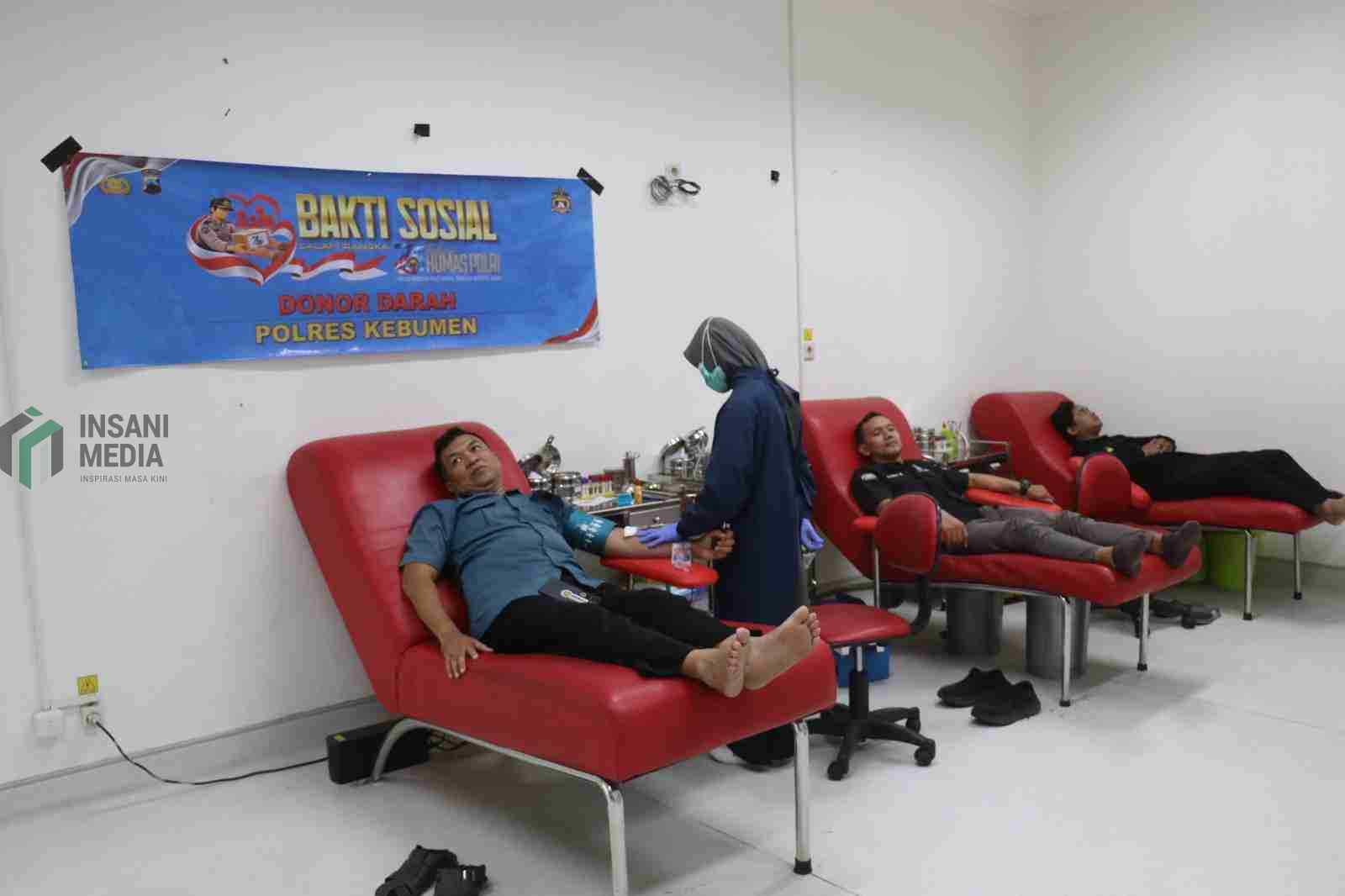 HUT Humas Polri ke 75 Humas Polres Kebumen Bersama PMI Gelar Donor Darah untuk Sosial Masyarakat