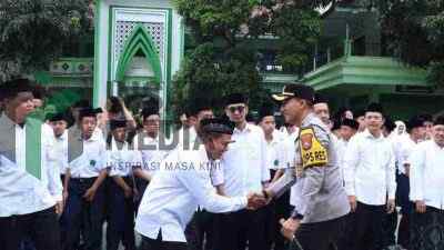 Cegah Tawuran Pelajar, Kapolres Blitar Kota Ingatkan Bahaya Provokasi Medsos pada Pelajar di MTs-MA Ma’arif NU Kota Blitar