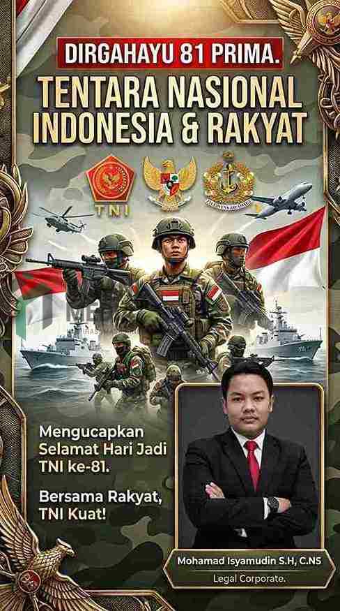 Bersatu, Berdaulat, dan Modern: Mengukuhkan Pengabdian 81 Tahun TNI untuk Indonesia Mohamad Isyamudin Corporate Legal