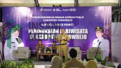 Sekda Kabupaten Purworejo Sutanto saat Menghadiri Forum Komunikasi Dengar Aspirasi Publik Critical Voice Point